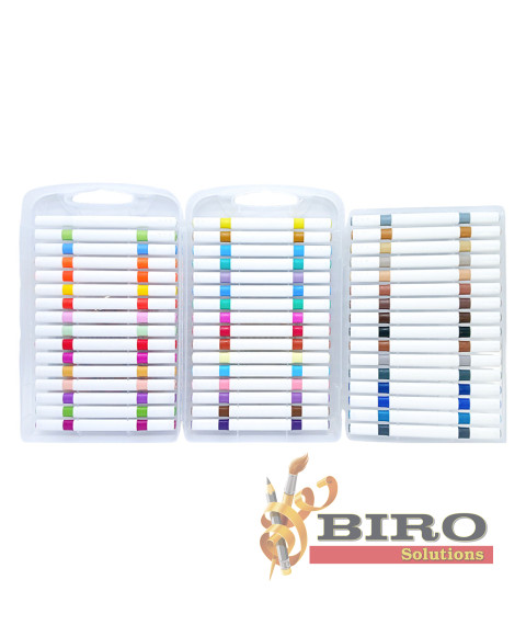 Marker Acrilic cu vârf dublu, 48 culori, cutie plastic, ML49-11